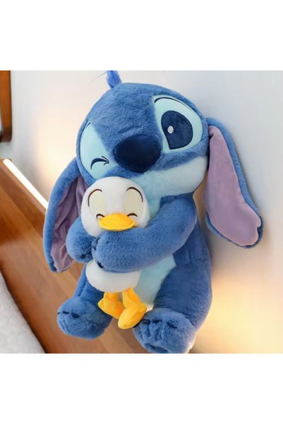 OEM Jucărie de pluș Stitch cu rață, 25 cm, albastră