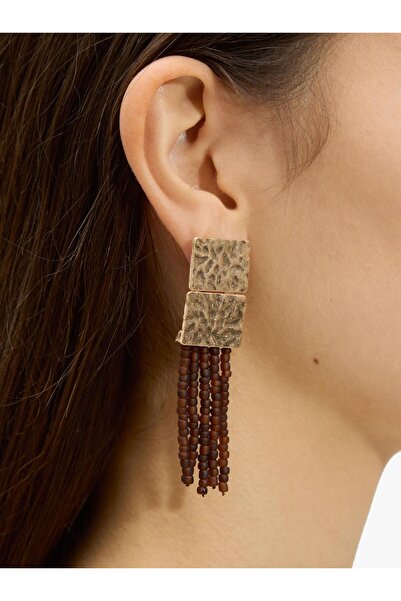 PARFOIS Cam Boncuklu Uzun Küpe