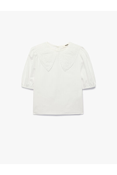 Koton Bluză cu mânecă scurtă guler tip Peter Pan bumbac piese