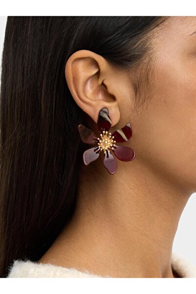 PARFOIS Taş Efektli Maxi Çiçek Küpe