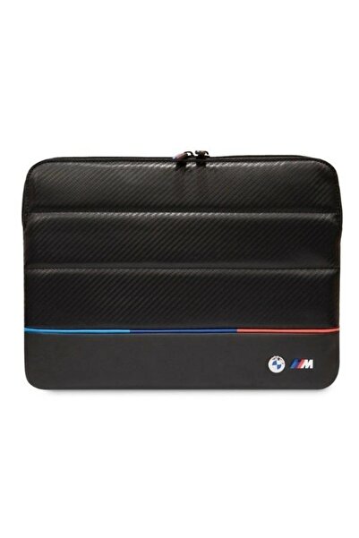 BMW Carbon Tricolor 14" Laptop Sleeve Case, Black, Zipper Pocket