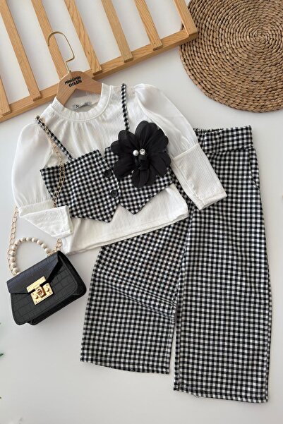 Minigimin Cicileri Set combinat din ecosez piese pentru fetițe, cu aplicații ...