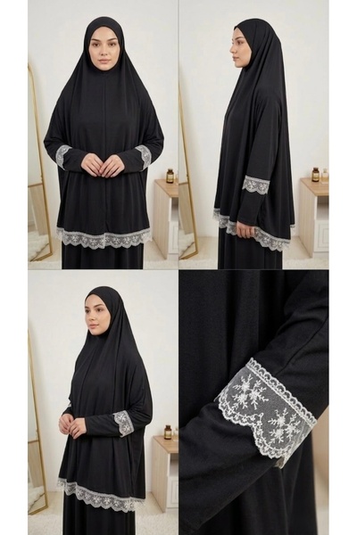 Handmade Dantel detaylı Namaz Kıyafeti Namazlık Takım (tesettür elbise)
