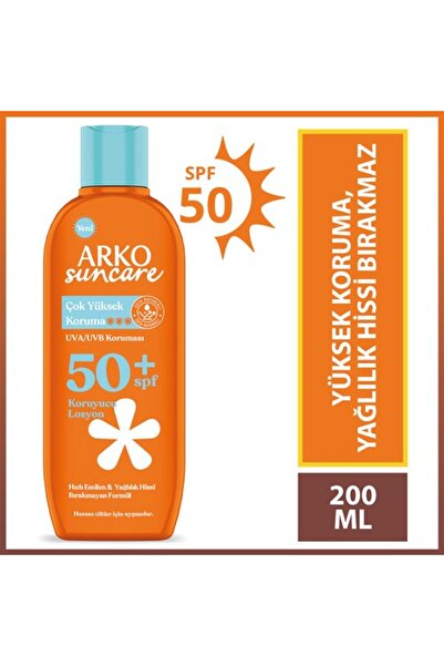 ARKO Suncare SPF50+ Çok Yüksek Korumalı Vücut Güneş Losyonu 200 Ml