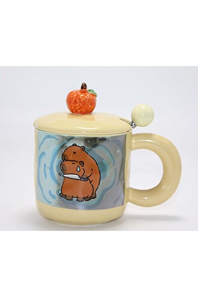 Mihristore 3D Capybara Capybara Patterned Porcelain Mug Cute Mug Cup
