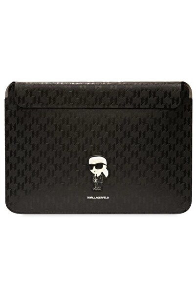 Karl Lagerfeld Saffiano Monogram Ikonik Laptop Sleeve 16” Black