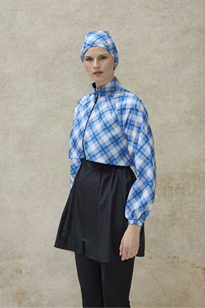 GAVLİA Women's Hijab Swimsuit Set of 4 - Half Zipper Closure..