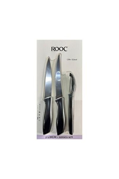Rooc طقم من 2 سكاكين ومقشرة