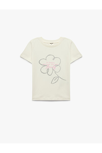Koton Cotton Short Sleeve Crew Neck Printed T-Shirt