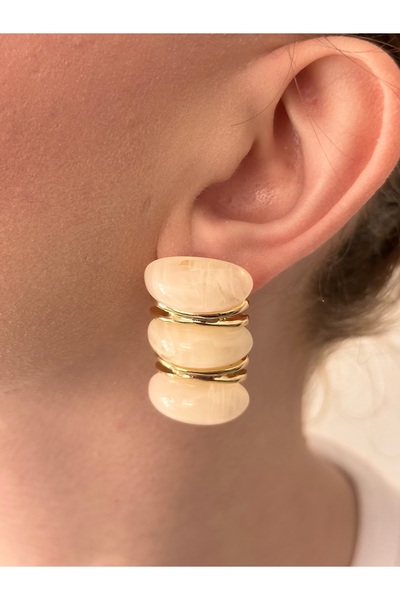 Charmist Steel Beige Earrings