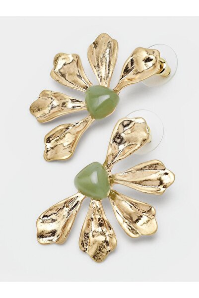 PARFOIS Yarı Değerli Taş Çiçek Motifli Küpe