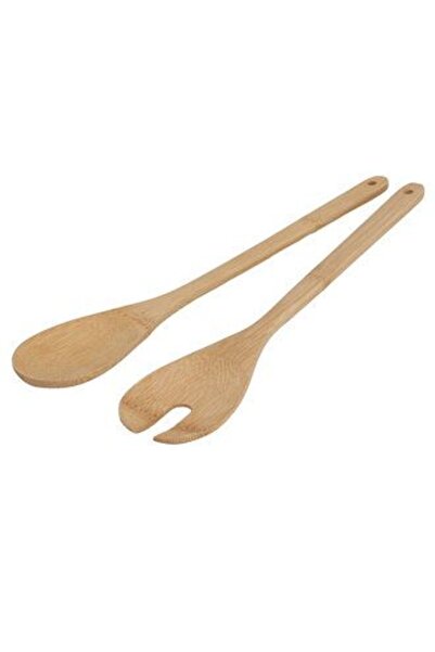 Koopman طقم تقديم السلطة الخشبي المكون من قطعتين