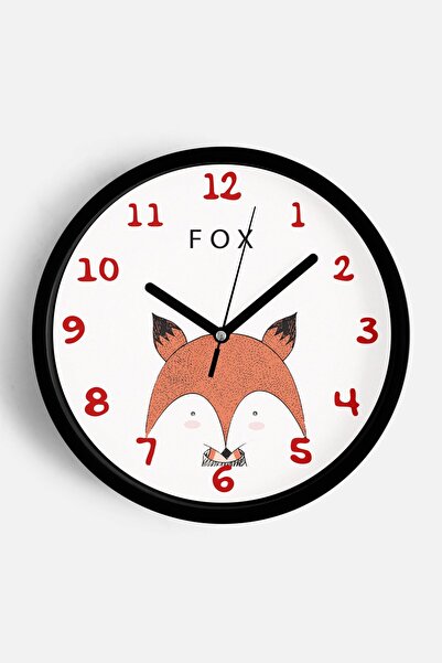 JHAAR Ceas de perete pentru camera copiilor cu design drăguț de vulpe - 25 cm...