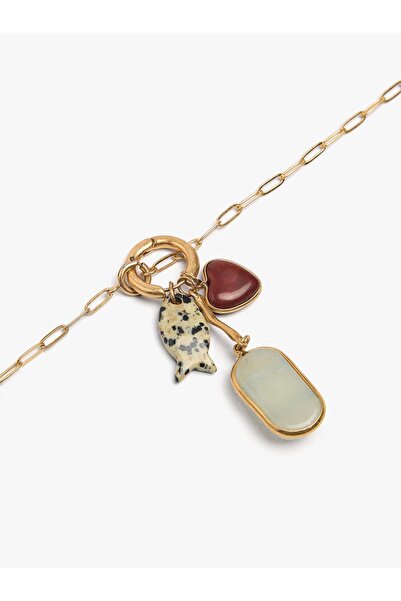 PARFOIS Kalp ve Balık Uçlu Kısa Zincir Kolye