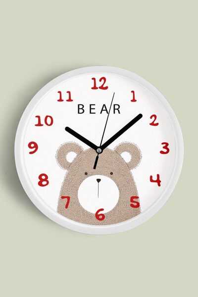 JHAAR Ceas de perete pentru camera copiilor cu design drăguț cu ursuleț - 35 ...
