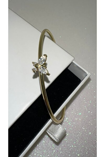 GLARE JEWELRY CO Kelebek Modeli Gold Çelik Kelepçe Bileklik