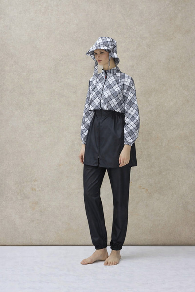 GAVLİA Women's Hijab Swimsuit Set of 4 - Half Zipper Closure..