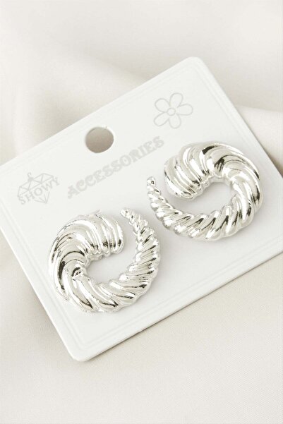 Marsilyan Twisted Metal Earrings Ilkel-Bjt940