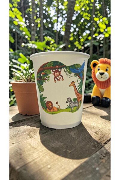 SBStrend Hayvan-Orman-Amazon-Zoo Doğumgünü Parti temalı Tek kullanımlık 7 Oz ...