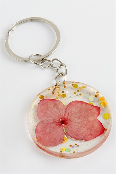 ZERO LAND ستوروزال زهرة الأورتانكا (183002) إيبوكسي سلسلة مفاتيح - وردي