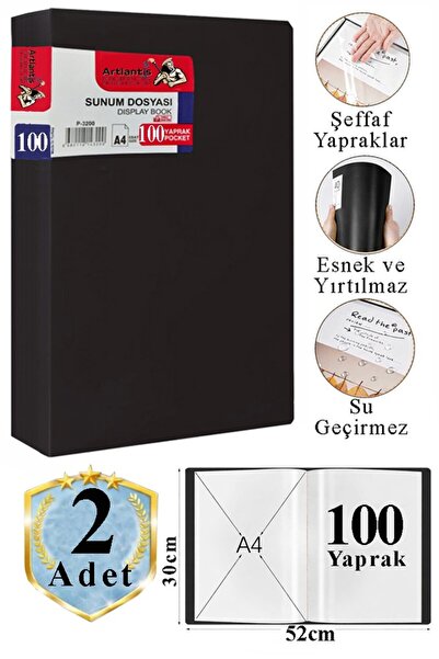 Artlantis Dosar negru pentru prezentări, 100 de bucăți, 2 pungi, dosar catalo...