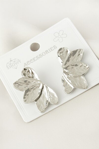 Bijuteri Net Flower Metal Earrings