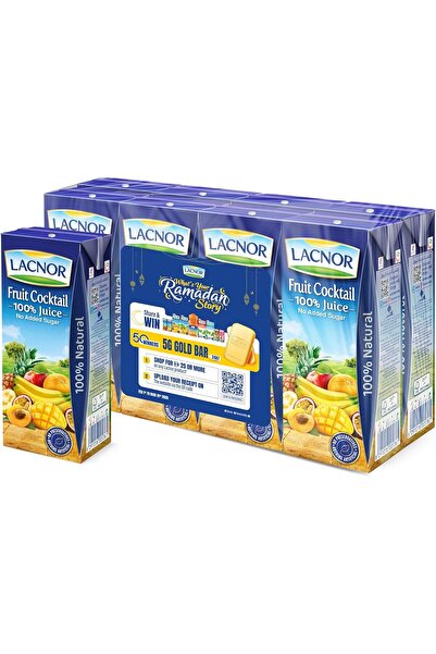 Lacnor كوكتيل فواكه إسينشالز، عصير طبيعي 100%، بدون إضافة سكر، بدون مواد حافظ...