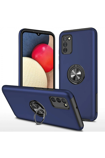 NewFace غطاء حماية STOROZAL لهاتف Galaxy A02S مع حلقة إيليت (183114) - أزرق داكن