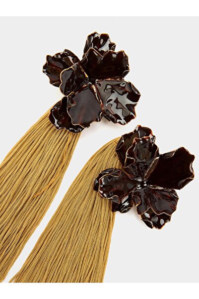 PARFOIS Saçaklı Maxi Çiçek Küpe