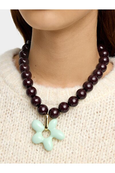 PARFOIS Boncuklu ve Çiçek Aksesuarlı Kısa Kolye