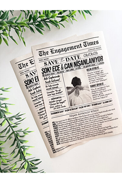 Pankart Evi Nişan Gazetesi 10 adet Kişileştirilebilir - The Engagement Times ...