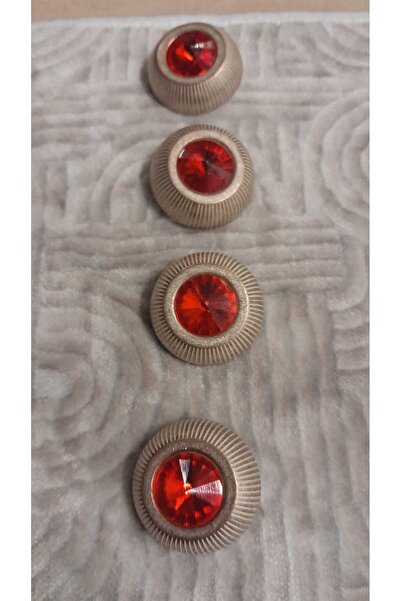 ILCARE Gold Plated Stone Metal Button 44 Size 26 mm 4 Pieces