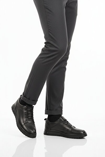 Aspor Black Genuine Leather Men's Casual Shoes