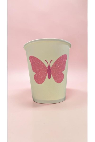 SBStrend Butterfly Birthday Party Event Themed Disposable 7 oz 100 Pcs Paper Cups