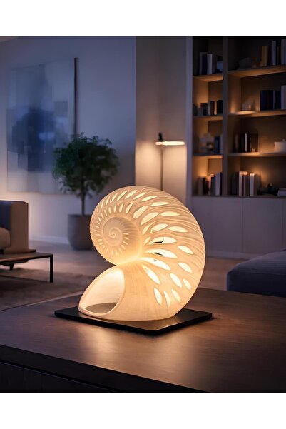 SEBY Nautilus Deniz Kabuğu Dekoratif Ortam Işığı (LED Mum Dahil)