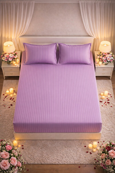 Elastic Bed Sheet 180x200 +25 cm for High Mattress, Set with 2 Pillowcases 55x80 cm miniatura 4