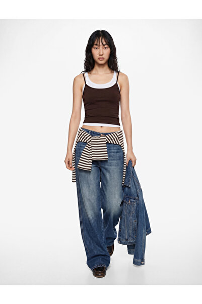 Koton Αμάνικο μπλουζάκι με λαιμόκοψη σε σχήμα U εφαρμοστό Basic