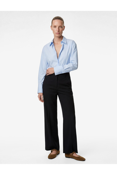 Koton Metal-Accented High Waist Wide Leg Pants