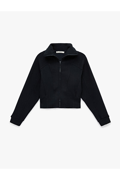 Koton Swea cu mânecă lungă, guler clasic și fermoar tricou