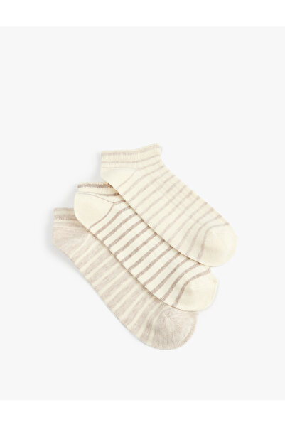 Koton Комплект от 3 чифта памучни чорапи с ивици