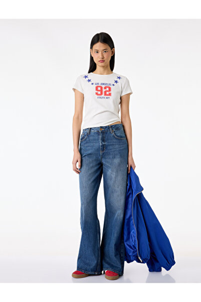 Koton Cotton Printed Short Sleeve Crew Neck T-Shirt