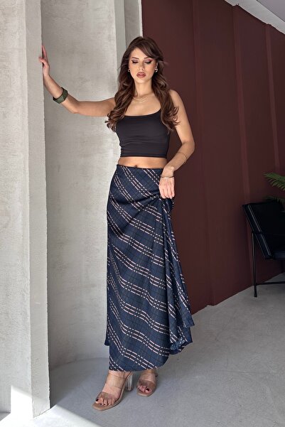 QUEEN CITY KADIN DESENLİ UZUN BÜRÜMCÜK ETEK