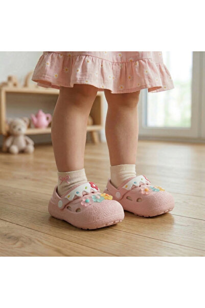 AYLASYA Calx Çiçek Detaylı Yumuşak Taban Çocuk Sandalet Terlik