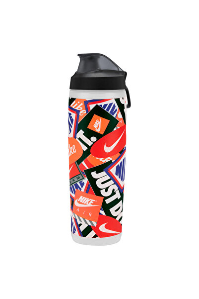 Nike Refuel Bottle Locking Lid 32 Oz Graphic Erkek Beyaz Antrenman Suluk N.10...