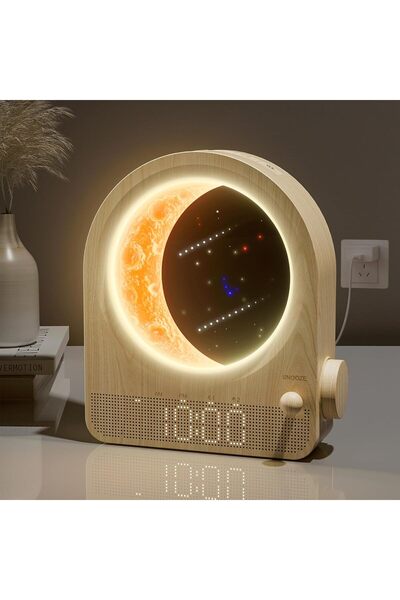 blonbar Ceas cu Alarmă Sunrise & Lampă Lună 3D, Sunete Naturale, Dublă Alarmă...