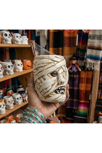Kuzey Tacı 3D Porcelain Mug with Mummy Figure – Special Design Horror-Themed ...