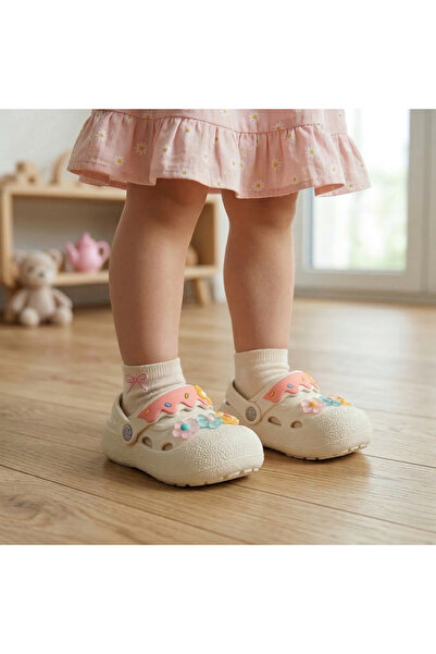 AYLASYA Calx Çiçek Detaylı Yumuşak Taban Çocuk Sandalet Terlik