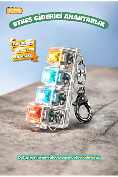 Joyfer Işıklı Klavye Click Sesli Stres Giderici Anahtarlık Karışık Renk 1 Adet