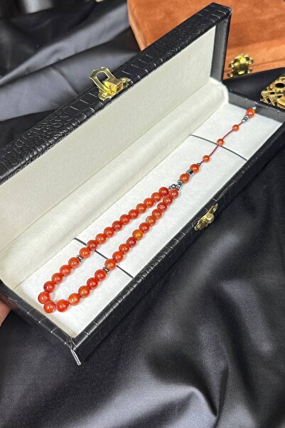 Kervan Tesbih أحجار العقيق الطبيعية مرصّع بالأحجار قطعة مقطوعة على شكل كرة!