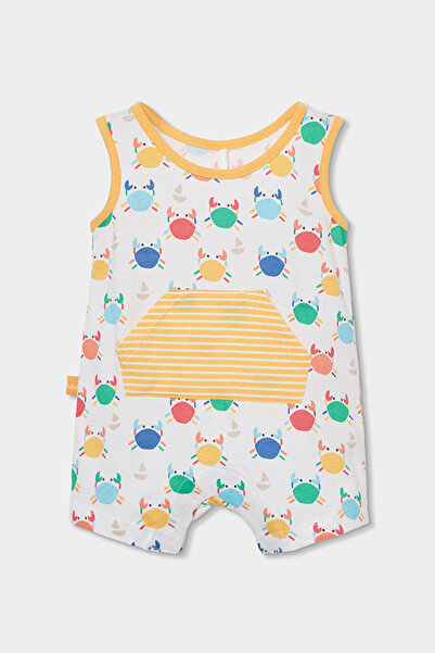 Boboli Yengeç Patterned Short Jumpsuit 3-18 Months Yellow